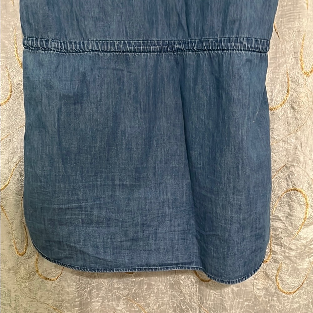 GAP Blue Buttoned Mini Dress with Notched Collar - Picture 7 of 8